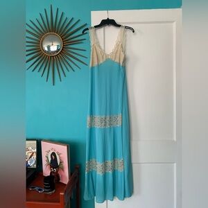 Vintage Caribbean blue slip dress.